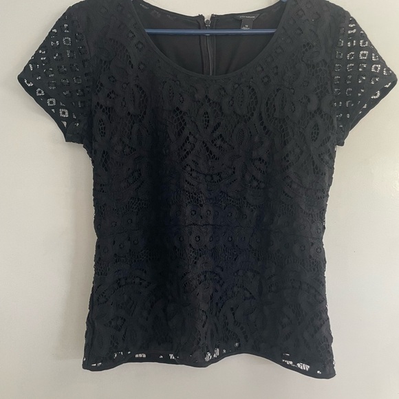 Ann Taylor Tops - Ann Taylor Black Lace Detail Top in size medium